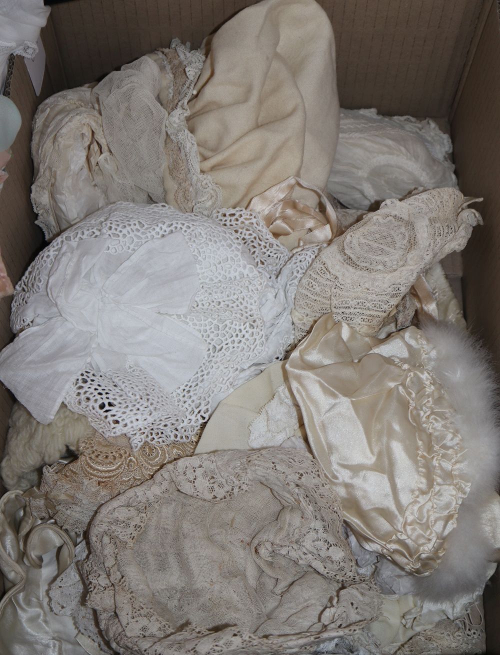 Fifteen early christening bonnets